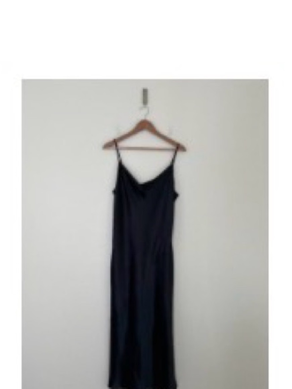 Aritzia Babaton Black Satin Cowl Neck Midi Slip Dress Size Large